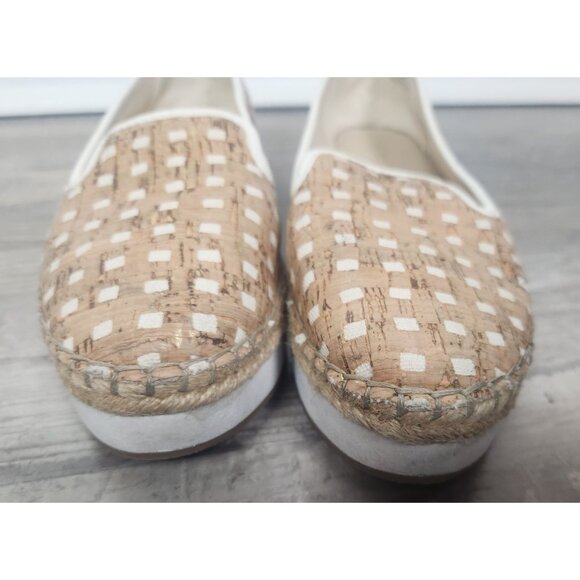 Sondra Roberts Women's Sz. 7 Ellie Cork Metallic Weaved Espadrille Loafers - Picture 4 of 10